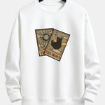 Sun Moon Cat Print Relax Fit Sweatshirt