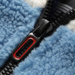 Color Block Zip Up Teddy Coat