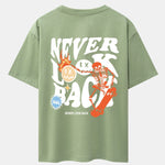 Skeleton Slogan Back Print Drop Shoulder Oversize T-Shirt