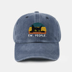 Black Cat Pattern Casual Decoration Washed Cotton Baseball Cap