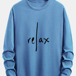 Long Sleeve Relax Slogan Print Cotton T-Shirt