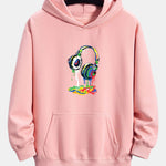 Dissolving Headphones Print Relax Fit Hoodie