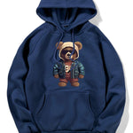 Bear In Leather Jacket Print Hoodie