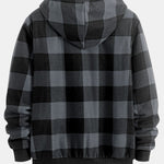 Teddy Fleece Lined Flannel Plaid Hoodie