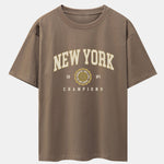 New York Varsity Print Heavy Weight Oversize T-Shirt & Jersey Shorts