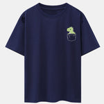 Pocket Dinosaur Print Drop Shoulder Oversize T-Shirt