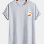 Regular Fit Boo Ghost Print Cotton T-Shirt