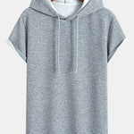 Striped Jacquard Hooded Arc Hem T-Shirt & Stripe Jacquard Shorts