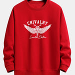 Wings Motorcycle Print Relax Fit Sweatshirt