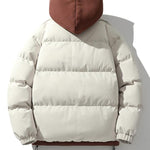Contrast Zip Up Hooded Puffer Coat