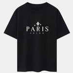 Paris City Print Drop Shoulder Oversize T-Shirt