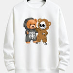 Skeleton Bear Print Relax Fit Sweatshirt