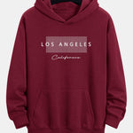 Los Angeles Checkered Print Relax Fit Hoodie