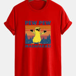 Regular Fit PEW PEW MADAFAKAS Duck Print Cotton T-Shirt