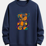 Tattered Bear Print Relax Fit Sweatshirt