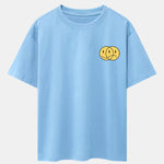Happy And Sad Face Print Drop Shoulder Oversize T-Shirt