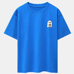 Ghost Drinking Coffee Print Drop Shoulder Oversize T-Shirt