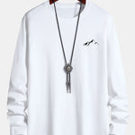 Long Sleeve Mountain Graphic Print Cotton T-Shirt