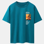 Beach Scenery Slogan Print Drop Shoulder Oversize T-Shirt