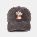 Coconut tree sunset pattern classic retro washed cotton casual baseball cap