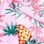 Pineapple Palm Tree Print Button Up Shirt & & Swim Shorts