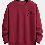 Cat Wearing Sunglasses Print Relax Fit Sweatshirt
