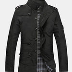 Button Up Funnel Neck Jacket