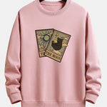 Sun Moon Cat Print Relax Fit Sweatshirt