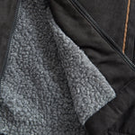 Zip Up Teddy Lined Faux Suede Jacket