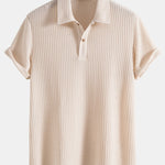 Knitted Waffle Polo Shirt & Waffle Drawstring Shorts