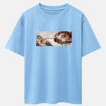 The Creation of Adam Print Drop Shoulder Oversize T-Shirt