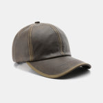 Vintage PU Leather Distressed Baseball Cap