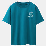 Bear On Vacation Print Drop Shoulder Oversize T-Shirt