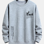 Waves Ukiyo-e Slogan Print Relax Fit Sweatshirt