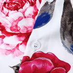Red Rose Print Revere Shirt
