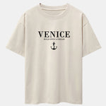 Venice Anchor Print Drop Shoulder Oversize T-Shirt