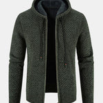 Teddy Lined Textured Hooded Sweater