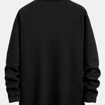 Long Sleeve Waffle Arc Hem T-Shirt & Waffle Drawstring Shorts