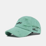 Retro Asher Embroidery Washed Distressed Baseball Cap