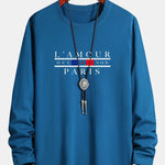 Long Sleeve Paris Slogan Print Cotton T-Shirt