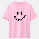 Smiley Face Slogan Print Drop Shoulder Oversize T-Shirt