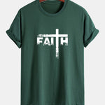 Regular Fit Faith Cross Print Cotton T-Shirt