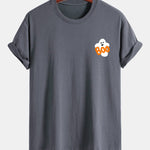 Regular Fit Boo Ghost Print Cotton T-Shirt