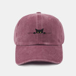 Black Cat Pattern Classic Retro Washed Distressed Cotton Baseball Cap