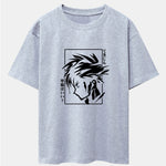 Japanese Comic Male Print Drop Shoulder Oversize T-Shirt