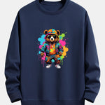 Splash Colorful Bear Print Relax Fit Sweatshirt