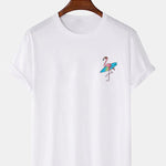 Surf Flamingo Print T-Shirt