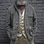 Men's Vintage Solid Multi-Pocket Denim Jacket