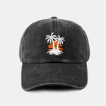 Coconut tree sunset pattern classic retro washed cotton casual baseball cap