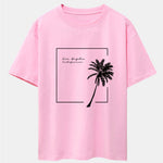 Los Angeles Palm Trees Print Drop Shoulder Oversize T-Shirt